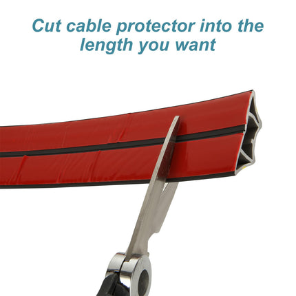 AKOLAFE 3M Cable Protector Floor, Outdoor Cable Cover, Black Rubber Wire Protector, Waterproof, Pet Proof Wire Covers with 3 Cable Channels for Garages, Offices, Retail, Gyms,