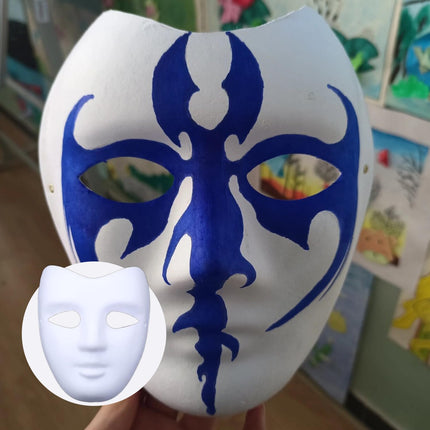 12-osaline isetehtud valge pabermask, maskiballi peomask, värvitavad pabermaskid, valged ja värvimata, isiksuse, loomingulise disaini, karnevali, rollimängu ja cosplay jaoks