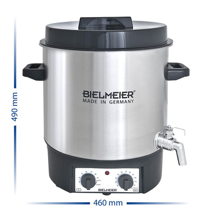 BIELMEIER hõõgveini säilitamismasin 1800 W 27 liitrit roostevabast terasest kraan 1/2" Valmistatud Saksamaal BHG495.4