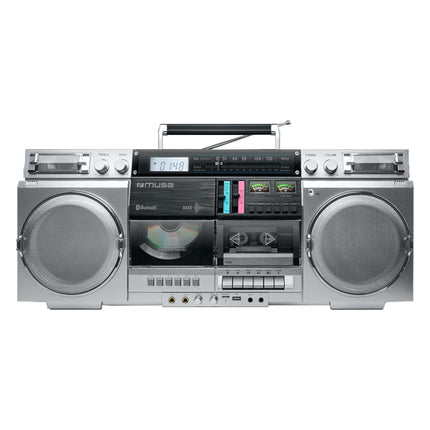MUSE M-380GBS Retro Cassette Boombox with CD Player, AUX and Bluetooth, Smartphone Compatible, Cassette Recorder Cool Vintage Design