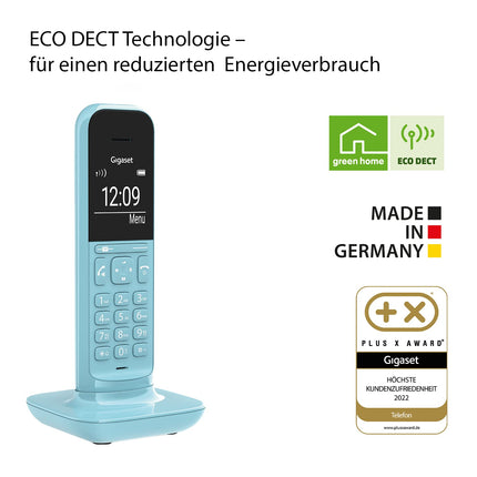 Gigaset CL390HX - Disain DECT-telefonitoru laadimisalusega - Fritzbox-ühilduv - Juhtmeta telefon ruuteritele ja DECT-baasjaamadele - Otsevalimise funktsioon - Kaitse soovimatute kõnede eest, puhas sinine