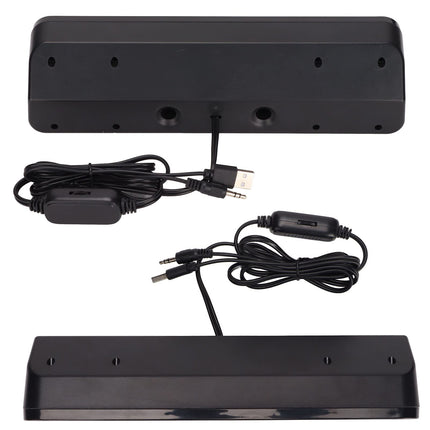 Soundbar for TV, USB Powered 3.5mm Plug, HiFi Stereo Subwoofer, TV Speaker, Long Speaker for TV Desktop Computer