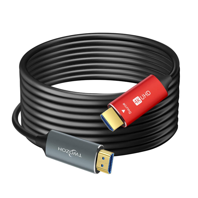 Twozoh HDMI fiiberoptiline kaabel 50M, HDMI optiline kaabel 2.0 4K/60Hz 18Gbps kiire UHD fiiberoptiline HDMI kaabel