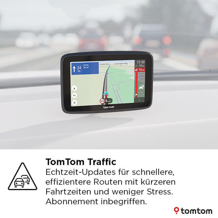 TomTom Car Sat Nav GO Advanced (6-tolline, liiklusummikute vältimine tänu TomTom Trafficule, maailmakaardi uuendused kaasas, uuendused WiFi kaudu, dünaamiline sõiduraja abiline, integreeritud, pööratav kinnitus)