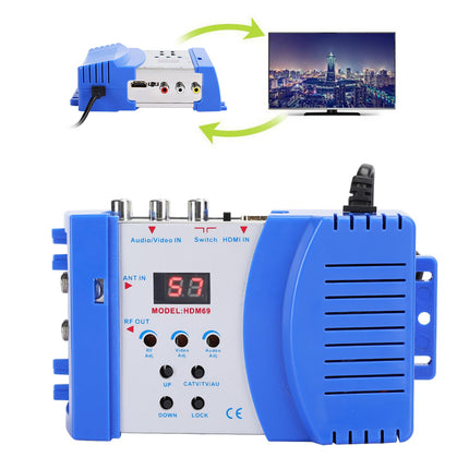 Amonida RF-modulaator HDMI-modulaator või video-TV-muundur FM UHF Pal/NTSC standard