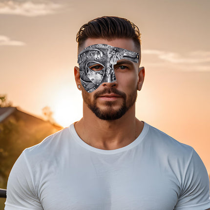 Cupimatchi maskide kostüüm meeste maskeraadimask: Maskeraadimask Vintage Steampunk Metal Robot Veneetsia mask Festivali pühadepeokleit meestele