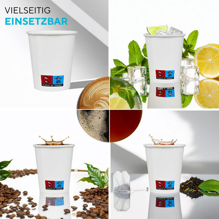 Valged pabertopsid Enpack 200 ml, valmistatud jõupaberist, 1000 tk - Kohvitopsid kaasa võtmiseks tee, kohvi, hõõgveini või muude jookide serveerimiseks - Kohvitopsid kaasa