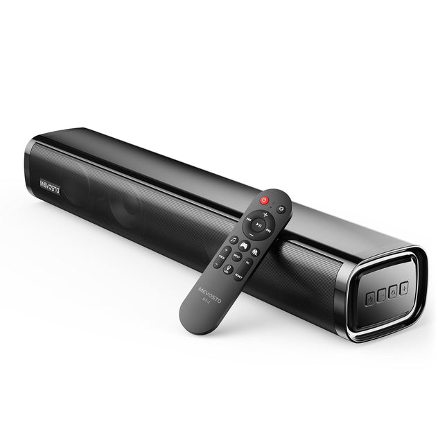 MEVOSTO heliriba telerile, arvutile, mängurile, 60W mini 2.1-kanaliga integreeritud subwoofer BT5.4 kõlar, arvuti USB digitaalse heli/optilise/AUX hääle võimendusega, 3 ekvalaiseriga, ühilduvad mängukonsoolid - 40cm