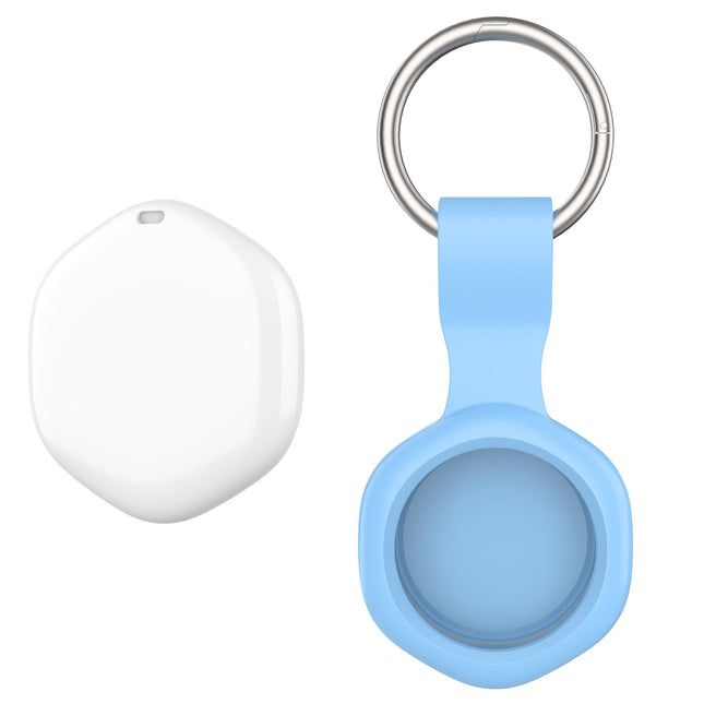 CHZHVAN Air Key Finder Tracker Tag with Waterproof Case, Compatible with Apple Find My App (iOS only), Bluetooth Key Finder for Keys, Wallets, Bags, Suitcases, Replaceable Battery, 1 Blue