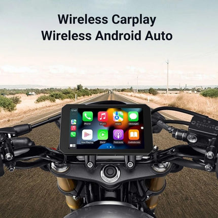 Pancarmate GPS Moto 5-tolline (12,7 cm) HD puutetundlik ekraan, veekindel IP68 – ühildub Apple CarPlay, Android Auto, Huawei HiCariga – esi- ja tagakaamerad 150° – universaalne kinnitus – integreeritud