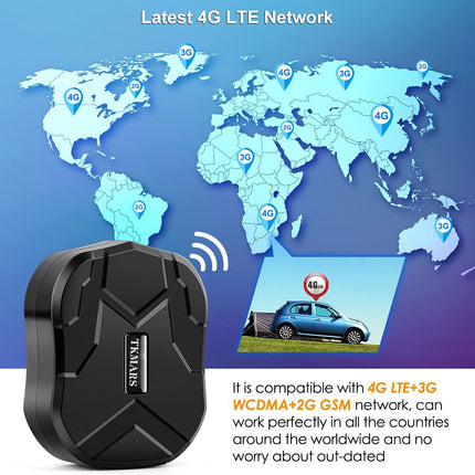 TKMARS Tracker Car GPS 4G, tugev magnetiline veekindel tasuta rakenduse/veebiühenduseta, ilma tellimuseta, kadumisvastane reaalajas jälgimisseade autole, sõidukile, veoautole ja autopargile TK905B