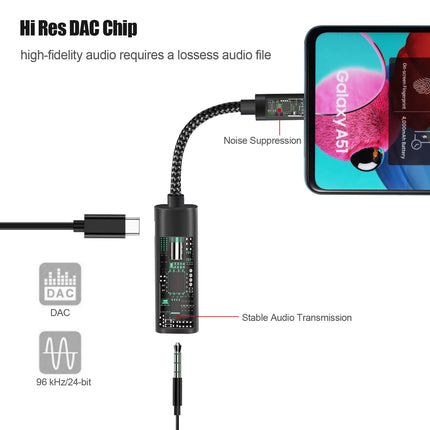 USB-C - 3,5 mm kõrvaklappide ja laadimise adapter, 2-ühes USB Type-C - 3,5 mm audiopesa ja kiirlaadimiskaabel, ühildub Samsung Galaxy S22+ S22 S21 S20 Note 20 Ultra 10 Plus, Pixel 5 4 3 XL-ga