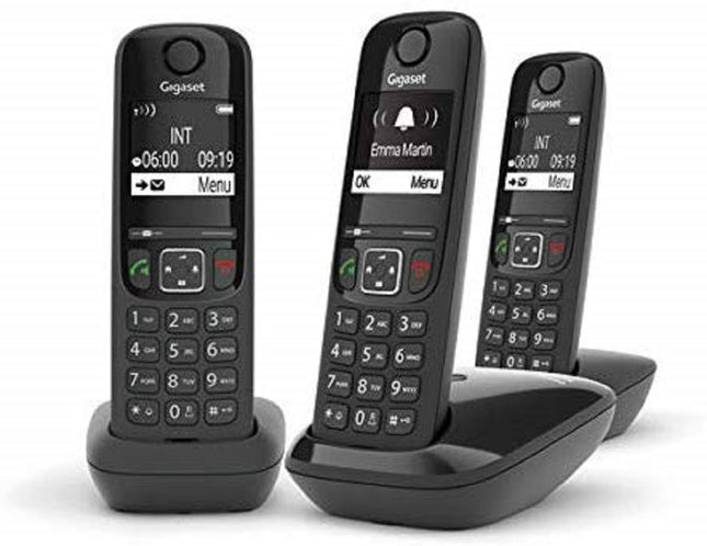 Gigaset AS690 TRIO - 3 juhtmeta DECT-telefoni, must