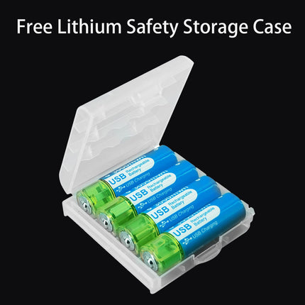 USB Rechargeable AA Battery 3000mWh/Lithium - 1.5V Li-Ion AA Battery Rechargeable High Capacity Rechargeable Batteries AA Quick Charge in 1.5 Hours (4Pcs)