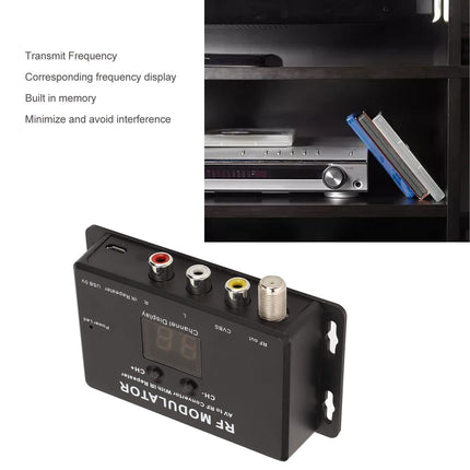 RF-modulaator, professionaalne PAL NTSC AV-RF-modulaatori muundur IR-kordajaga digiboksi, DVR-i ja DVD-mängija jaoks