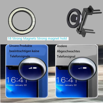 ICAILIN autotelefonihoidik MagSafe autokinnitusele, ümmargune ventilatsiooniga magnetiga autotelefonihoidik Mercedes Benz W205/W206/A/B/C/E/S-klassi/Sprinteri/Mini Cooperi SMART 451 lisatarvikutele iPhone'ile Samsungile