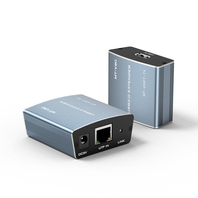 MT-VIKI USB-pikendus RJ45 Ethernet 100m USB üle RJ45 Etherneti Cat6/Cat5/Cat5e pikendus saatja ja vastuvõtja LAN-pikendus 480mbps hõbedane