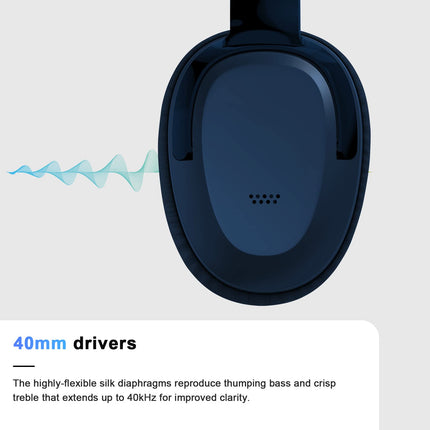 Eono mürasummutavad kõrvaklapid - juhtmevabad kõrvapealsed Bluetooth-kõrvaklapid - ANC Eonoheadphone 1 mitme režiimiga mürasummutusega, AUX, mikrofon, pehmed kõrvapadjad, 40-tunnine aku (sinine)