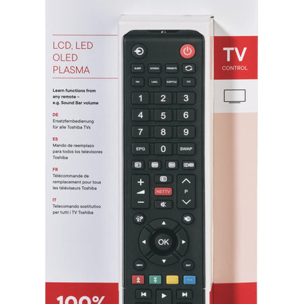 One For All Toshiba TV Remote Control - Works with ALL Toshiba TVs / Smart TVs - the ideal TV replacement remote control - URC1919