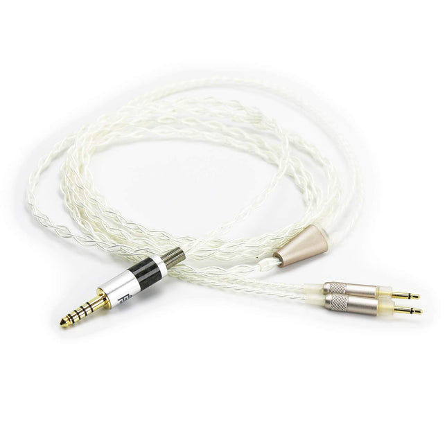 ABLET HiFi kaabel 4,4 mm tasakaalustatud pistikuga, ühildub Sennheiser HD700, HD 700 kõrvaklappidega ja ühildub Sony WM1A, NW-WM1Z, PHA-2A kõrvaklappidega, hõbetatud kaabel