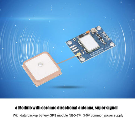 Queen.Y Neo-7M GPS-moodul APM2.5 GYGPSV1 GPS-plaat satelliidipositsioneerimismooduli lisatarvik keraamilise suunantenniga 3-5V tavaline toiteallikas