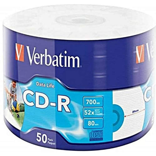 Verbatim CD-R tindiprinteriga prinditavad CD-R-id 700 MB andmemahuga, ideaalsed foto- ja videosalvestuste jaoks, ühilduvad mis tahes tavapärase CD-draiviga, 50 tk pakis