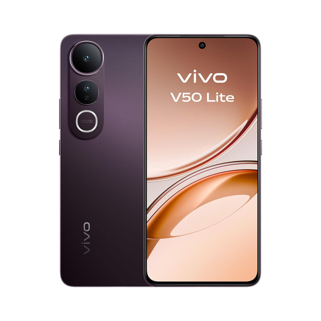 vivo V50 Lite 4G nutitelefon, 8G+256G, 6,77" 120Hz P-OLED ekraan, 50MP Sony põhikaamera, Aura Light, 5200mAh aku, 90W välklaadimine, IP65, 400% helitugevus ja kahekordsed stereokõlarid, kahe SIM-kaardiga mobiiltelefon