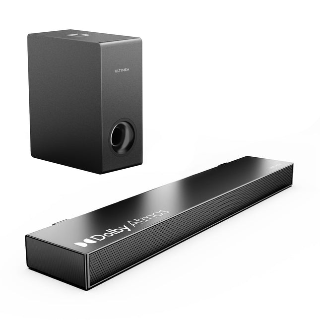 ULTIMEA Dolby Atmose ja BassMX-iga teleritele mõeldud heliriba, 3D ruumilise heli süsteem teleri kõlaritele ja kodukinole, subwooferiga heliriba, 5.3 Bluetooth-arvuti heliribad, tippvõimsus 190 W, Nova S50