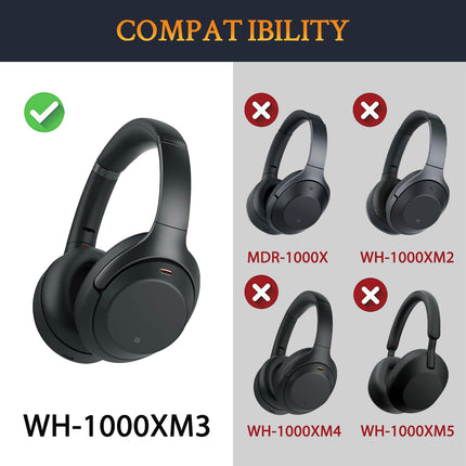 SOULWIT valknahast vahetuskõrvapadjad Sony WH-1000XM3 (WH1000XM3) kõrvaklappidele, pehme valknahast vahetuspadjad, müra isoleeriv mäluvaht