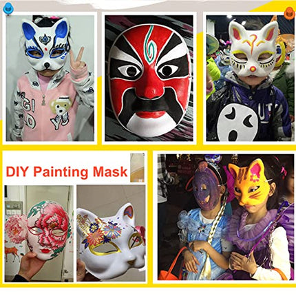 Valge isetegemise mask, käsitsi maalitud mask, karnevalimask, isetegemise maskipeo mask, valge mask, värvimata kassimaskid, rebasemask, cosplay maskid, kostüümimask, tühi mask maskipeoks, 10 tk pakis (mehed)
