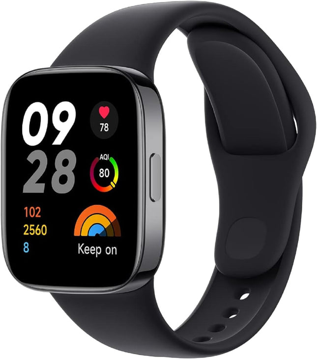 Xiaomi Redmi Watch 3, 1,75-tolline AMOLED-ekraan, 121 treeningrežiimi, SPO₂ mõõtmine ja 24-tunnine pulsisageduse jälgimine, Bluetooth-kõned, GPS-multisüsteem, 5 sularahaautomaati, kuni 12-päevane aku tööiga, must
