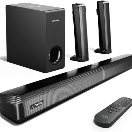 ULTIMEA 4.1-kanaliga teleritele mõeldud heliriba subwooferiga, rakendus, jagatav 2-in-1 teleritele mõeldud heliriba, Bluetooth 5.3, teleri kõlar 3 ekvalaiseri režiimiga, HDMI-ARC/optiline/Aux, Apollo S50, 2025. aasta versioon