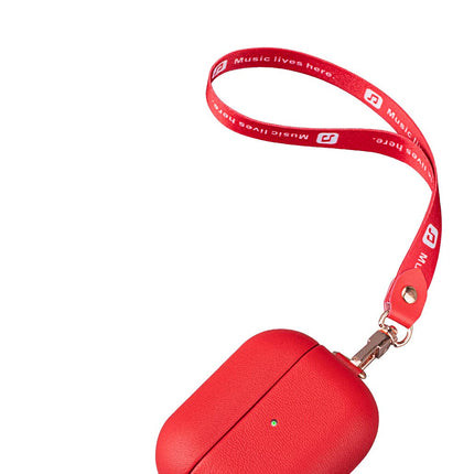 Haobobro [Nappa Series] AirPods Pro Case with Lanyard and Carabiner - AirPods Pro Leather Case Genuine Leather Case - AirPods Pro Protective Case Leather Case - AirPods Pro Leather Case - Red