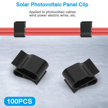 50/100 Pieces Cable Clips, Solar Module Cable Plastic Edge Clip Electrical Cable Ties, PV Wire Clip, Photovoltaic Panel Wire Clamps, Trailer Frame Wire Clamp, Black (100 Pieces)
