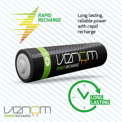 Venom laadimisjaam laetava akuga ja 4 x AA 2100 mAh akuga