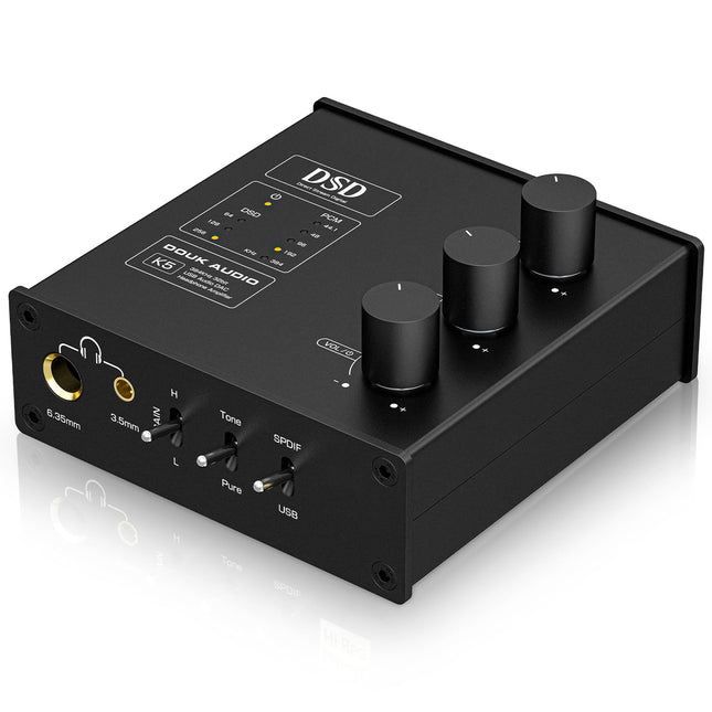 Douk Audio K5 PC DAC kõrvaklapivõimendi USB ja optilise sisendiga DSD256 võimendi, kõlari, Maci ja arvuti jaoks