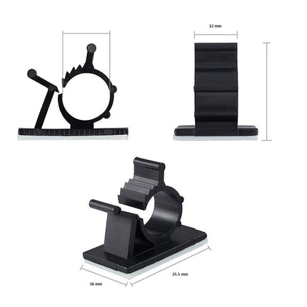 Pack of 50 cable clips, cable holders with adhesive, self-adhesive cable clamps for desk power cables, USB charging cables, chargers and audio cables, cable management