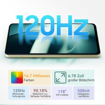 Blackview Shark 8 (16GB+256GB) mobiiltelefon, Helio G99, 120Hz 2.4K, 64MP, Android 13 nutitelefon ilma lepinguta, 6.78" FHD+ ekraan, 13MP, 5000mAh aku 33W, sõrmejäljelugeja/NFC, 4G kahe SIM-kaardiga mobiiltelefonid