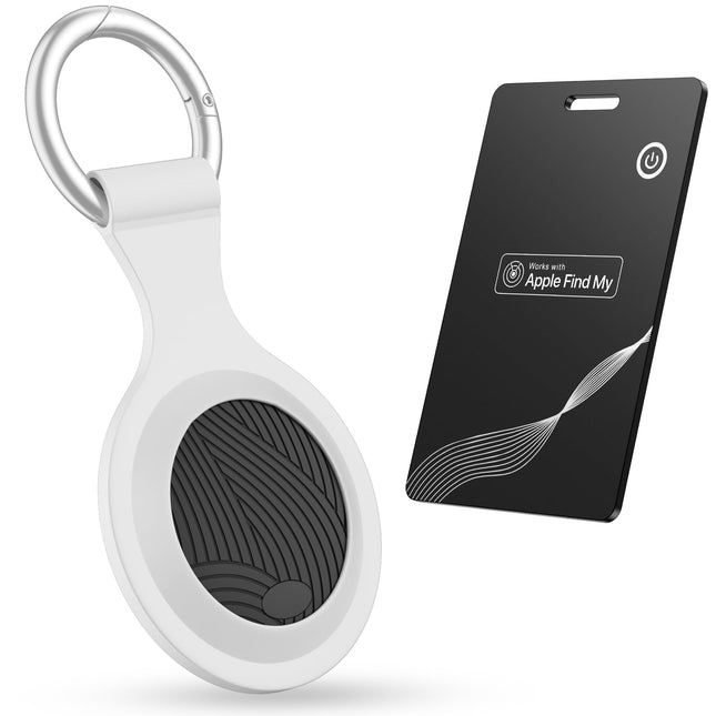 Warmfay Slim Wallet Tracker Card and Air Tracker Tag Compatible with Apple Find My (iOS ONLY), Smart Waterproof Bluetooth Item Finder for Keys, Wallets, Passports, Bags