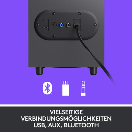 Logitech Z407 Bluetooth arvutikõlarid subwooferi ja juhtmevaba juhtimisega, ruumi täitva heliga, esmaklassiline heli mitme sisendiga, USB kõlarid - grafiithall
