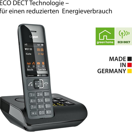 Gigaset Comfort 520A Duo - 2 juhtmeta DECT-telefoni automaatvastajaga - parim helikvaliteet valjuhääldiga - ärge segage - aadressiraamat 200 kontaktile, titaanmust [saksa versioon]