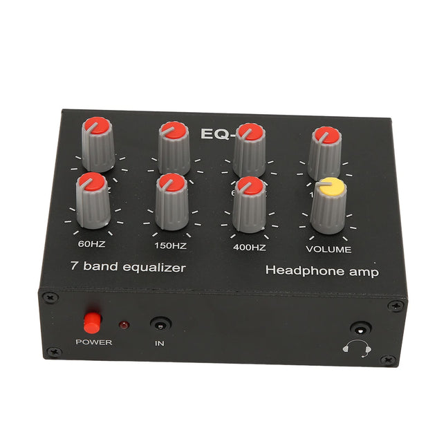 7 Band Car Audio Equalizer, 12 dB High Bass Adjustment, Two-Channel Digital Equalizer, Car Amplifier Equalizer with Output/Input, 3.5 mm Aux Input