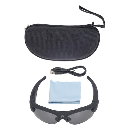Annadue Camera Glasses, 1920 x 1080 Sports Sunglasses Camera with Clear Lens, WiFi Connectivity, Large Storage Capacity, Universal for Outdoor Travel