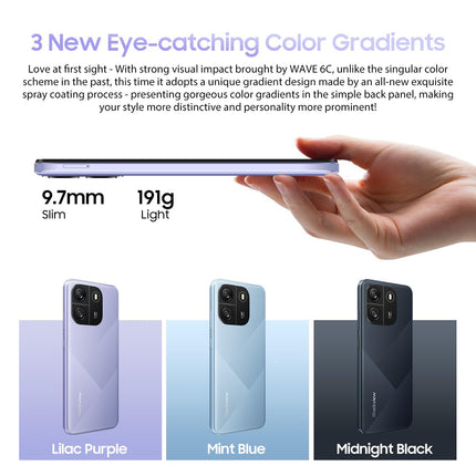 Blackview Wave 6C 4G nutitelefon ilma lepinguta, soodne, 6,5'' HD+, kaheksatuumaline 4GB+32GB (1TB väline SD), 5MP+8MP, 5100mAh aku, Android 13 DUAL SIM mobiiltelefon, Smart-K Box kõlar, GPS, sinine