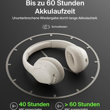 Belkin SoundForm Isolate mürasummutavad kõrvaklapid, juhtmevabad Bluetooth-kõrvaklapid, mikrofoniga peakomplekt, kõrvapealsed kõrvaklapid 60-tunnise esitusajaga, sügav bass, CloudCushion kõrvaklapid – liivakarva