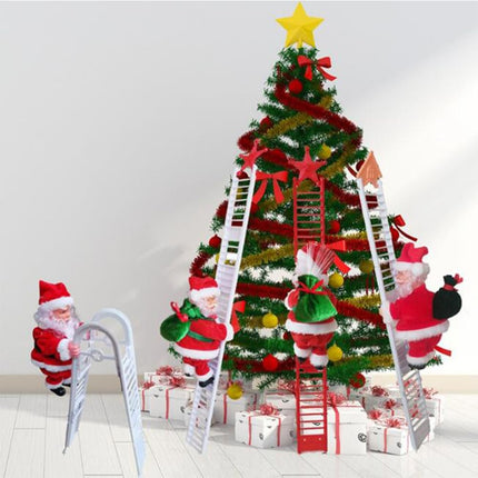 SHJOEE Electric Santa Claus on Ladder Climbing Santa Claus Perfect Santa Claus Climbing Decoration Christmas for Walls, Windows, Garden, Christmas Tree Indoor Outdoor