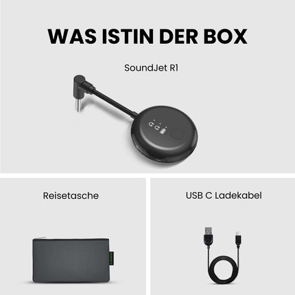 Avantree SoundJet R1 - lennuki Bluetooth-adapter AirPodide ja kõrvaklappide jaoks madala latentsusega ja 20-tunnise mänguajaga, traadita helisaatja lendudele, reisimisele, jõusaali, teleri ja tahvelarvutite jaoks