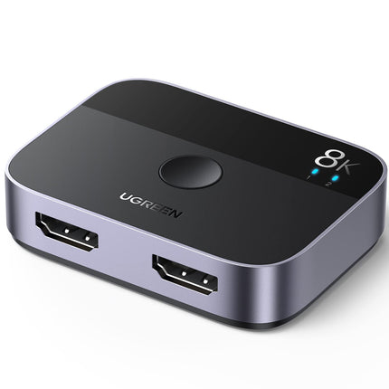 UGREEN HDMI-lüliti 8K@60Hz 4K@144/120/60Hz, alumiiniumist 2 sisse- ja 1 välja/1 sisse- ja 2 välja lüliti PS5/PS4/Xboxi/TV Boxi/Blu-ray mängija/DVD-mängija/projektori/monitori/sülearvuti jaoks