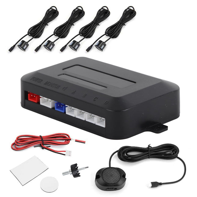 Rear parking sensors, rear parking aid, parking aid set, sound alert indicator parking sensor reversing radar kit warning sound indicator probe system 12V assist reversing assist sensor