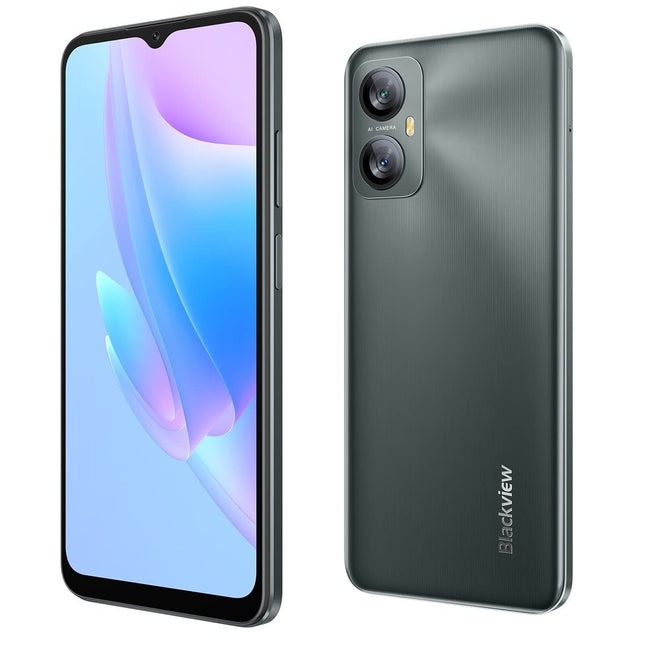Blackview A52 Android 12 mobiiltelefon ilma lepinguta, 6,5-tolline tilkekraaniga ekraan, kaheksatuumaline 2GB 32GB (512GB väline SD), 13MP+5MP, kahe SIM-kaardiga nutitelefon, 5180mAh aku, näotuvastus ja sõrmejäljelugeja, must